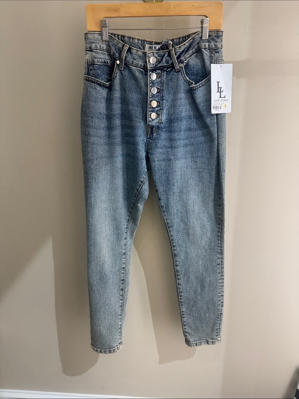 Her Denim Women's High-Rise Button-Fly Light Blue Jeans